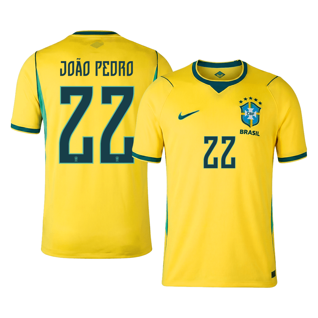 Pánske Futbalový Dres Brazília Domáci MS 2026 - JOÃO PEDRO #22
