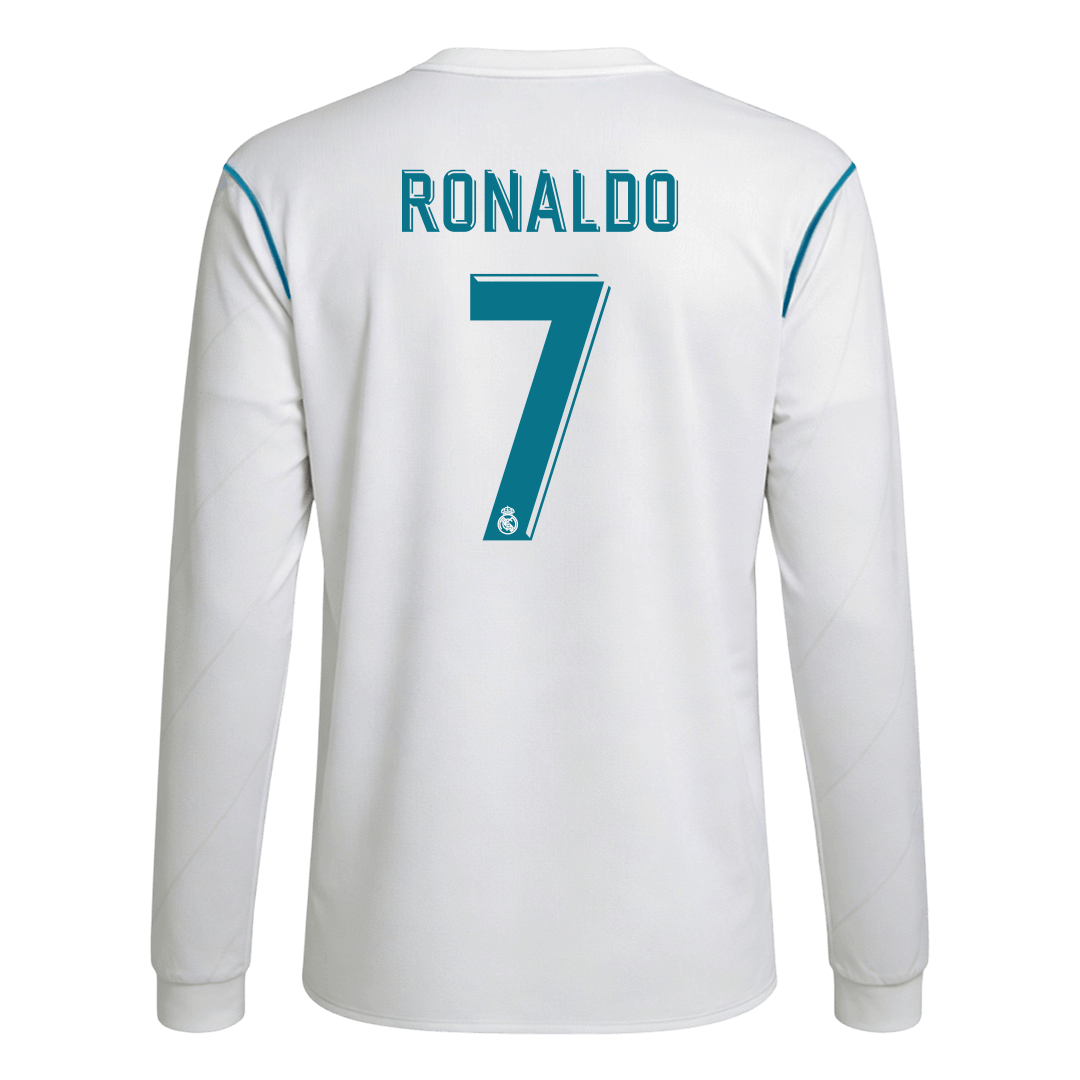 Real Madrid pánsky domáci retro futbalový dres s dlhými rukávmi 2017/18 - RONALDO #7