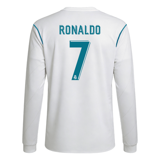 Real Madrid pánsky domáci retro futbalový dres s dlhými rukávmi 2017/18 - RONALDO #7