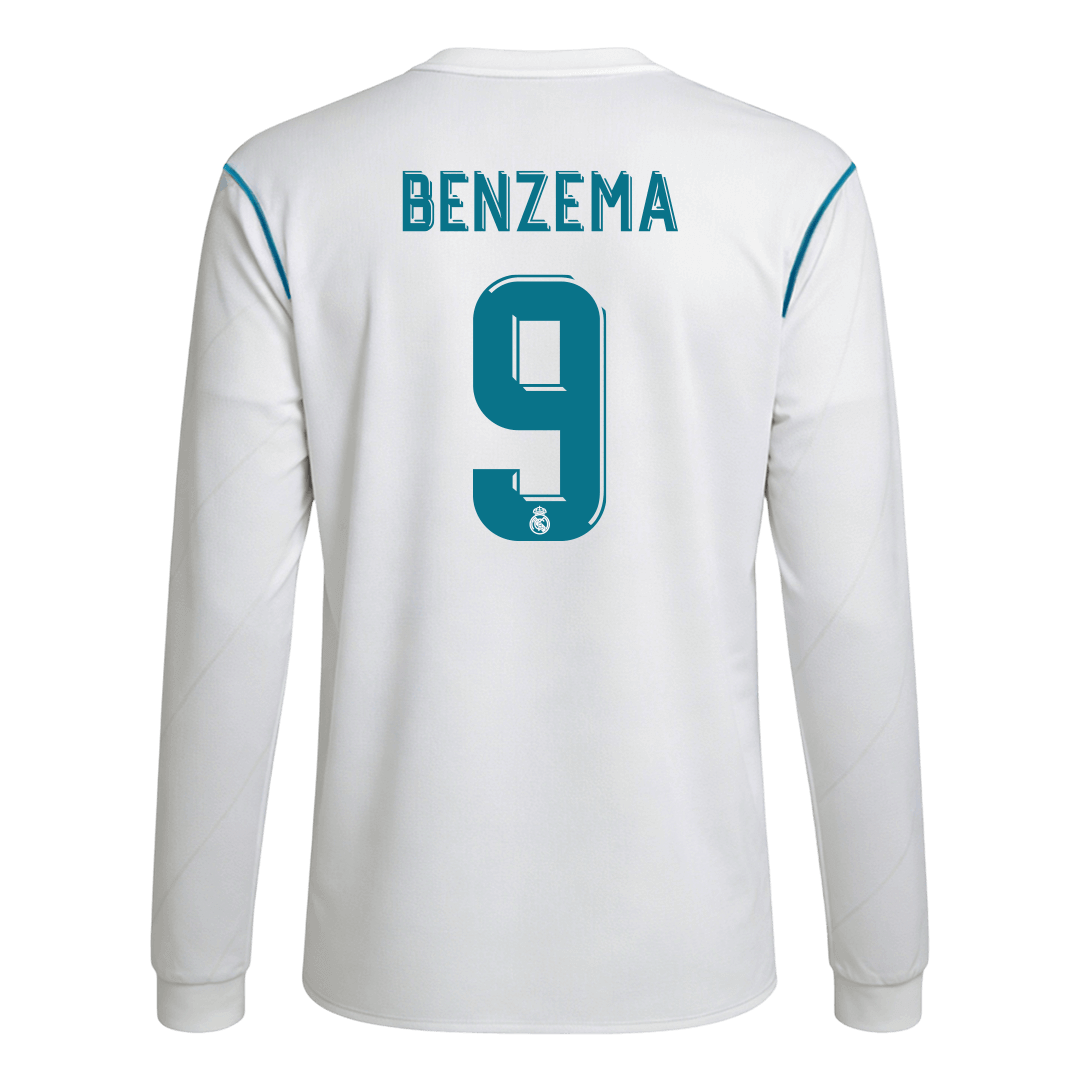 Real Madrid pánsky domáci retro futbalový dres s dlhými rukávmi 2017/18 - BENZEMA #9