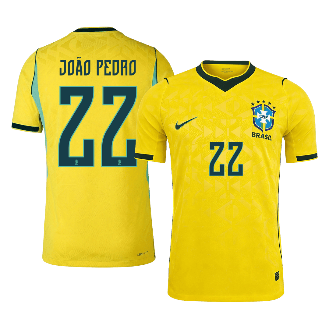 Pánske Futbalový Dres Brazília Domáci MS 2026 Hráčska Verzia - JOÃO PEDRO #22