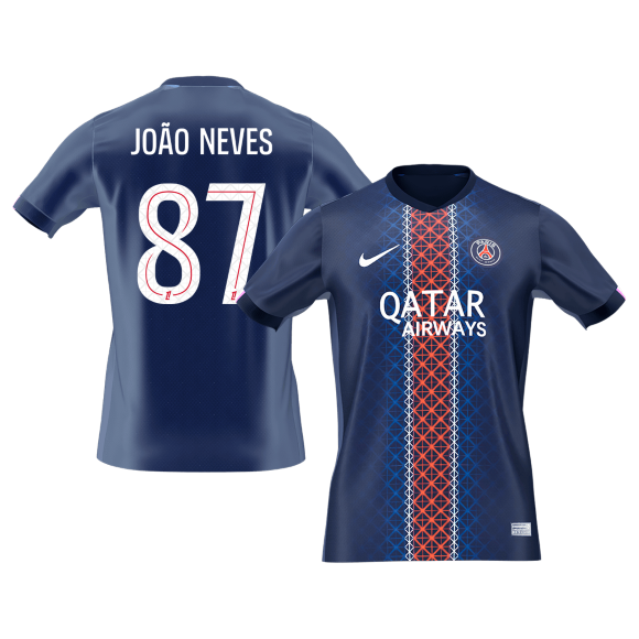 PSG pánsky domáci futbalový dres 2025/26 - JOÃO NEVES #87 (Prémiová kvalita)
