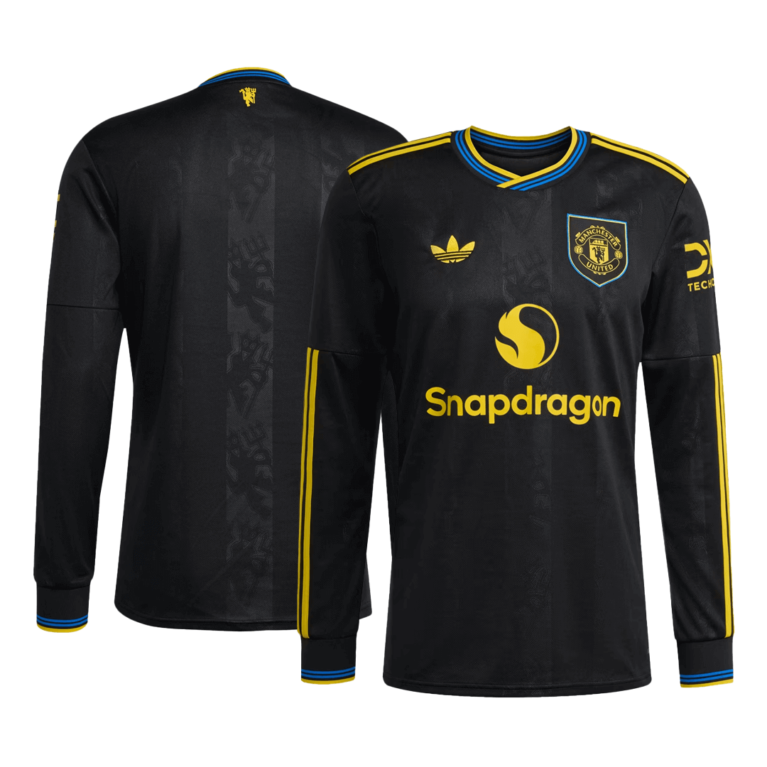 Manchester United pánsky tretí futbalový dres s dlhými rukávmi 2025/26