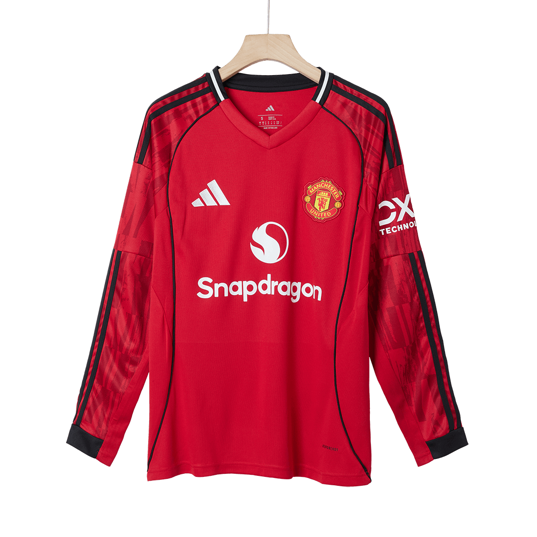 Manchester United pánsky domáci futbalový dres s dlhými rukávmi 2025/26