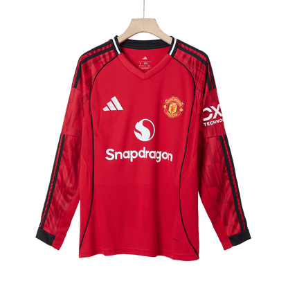 Manchester United pánsky domáci futbalový dres s dlhými rukávmi 2025/26
