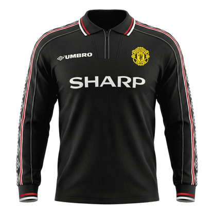 Manchester United pánsky vonkajší retro futbalový dres s dlhými rukávmi 1998