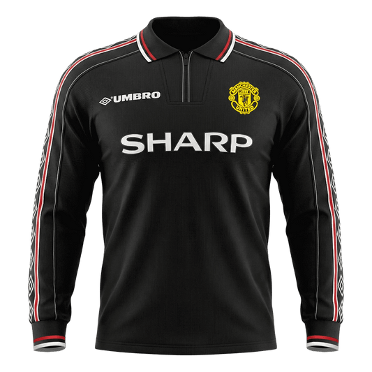 Manchester United pánsky vonkajší retro futbalový dres s dlhými rukávmi 1998