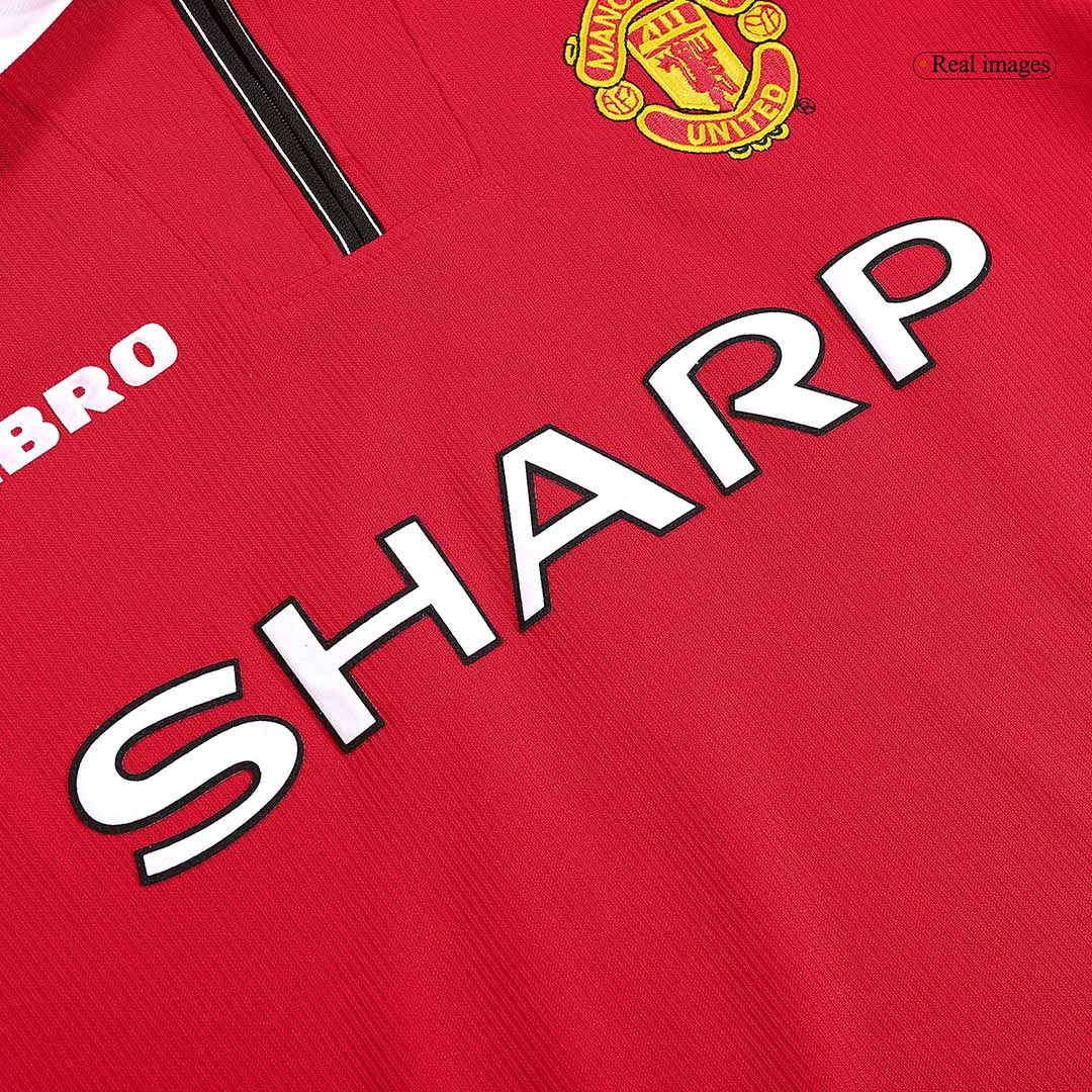 Manchester United pánsky domáci retro futbalový dres s dlhými rukávmi 1998/99
