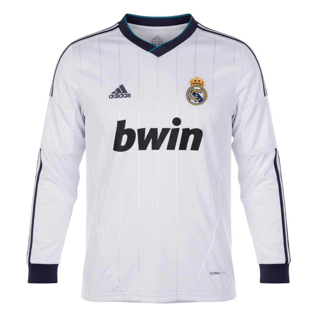 Real Madrid pánsky domáci retro futbalový dres s dlhými rukávmi 2012/13