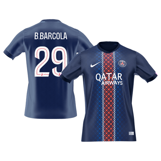 PSG pánsky domáci futbalový dres 2025/26 - B.BARCOLA #29 (Prémiová kvalita)