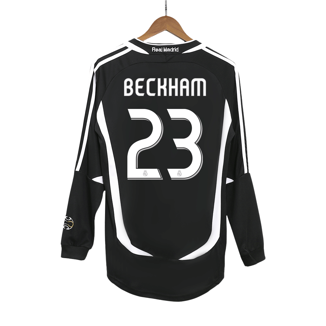 Real Madrid pánsky vonkajší retro futbalový dres s dlhými rukávmi 2006/07 - BECKHAM #23