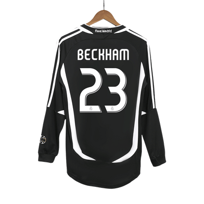 Real Madrid pánsky vonkajší retro futbalový dres s dlhými rukávmi 2006/07 - BECKHAM #23