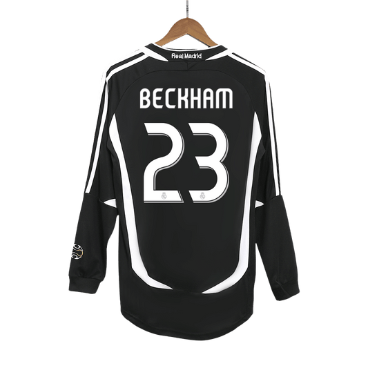 Real Madrid pánsky vonkajší retro futbalový dres s dlhými rukávmi 2006/07 - BECKHAM #23