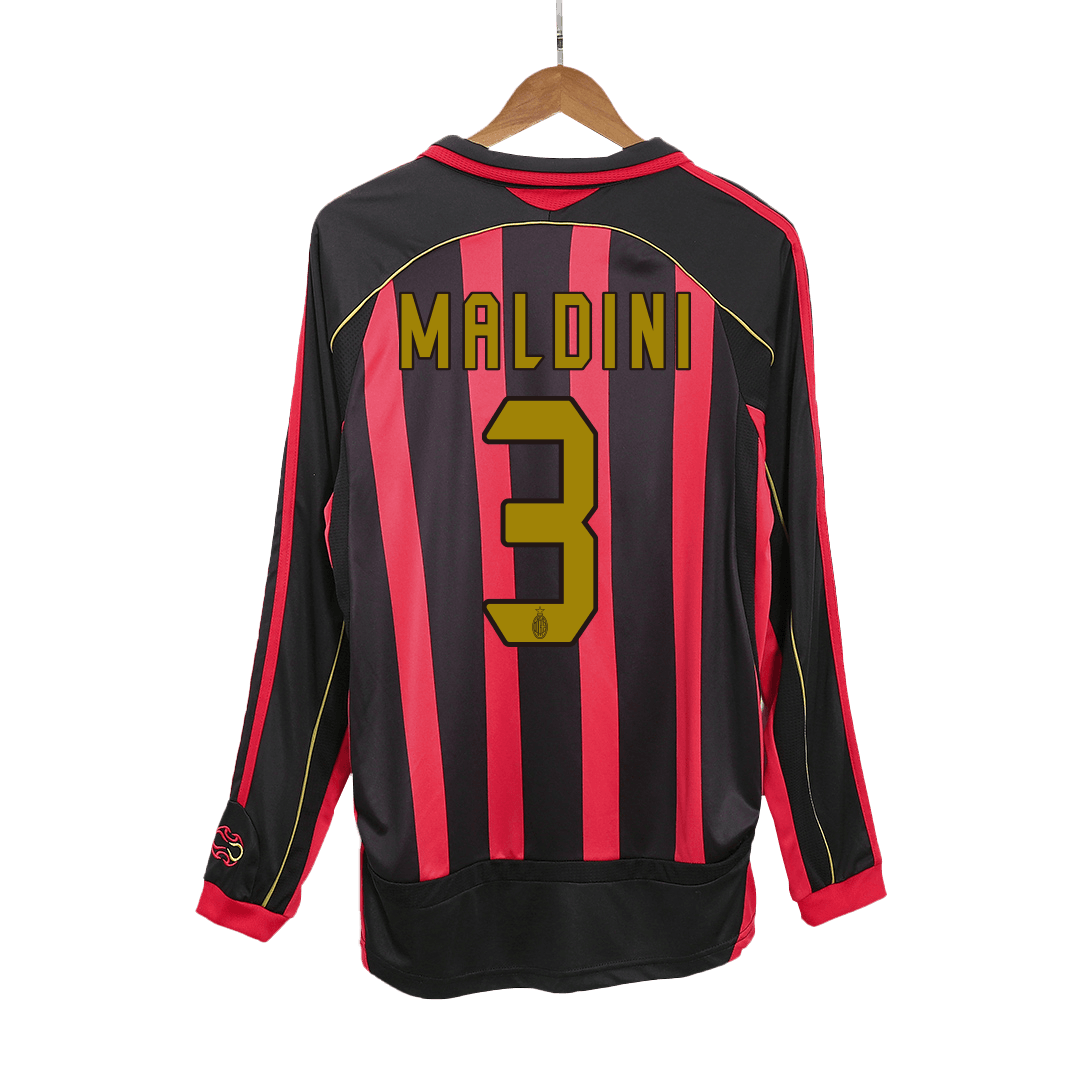 Pánske Retro Futbalový Dres AC Miláno Domáci 2006/07 Dlhý Rukáv - MALDINI #3