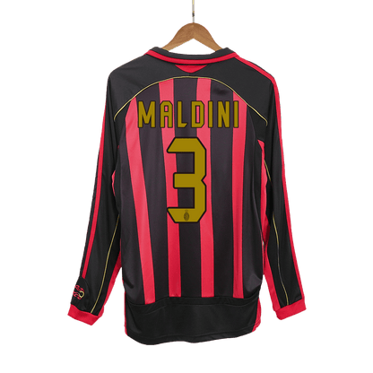 Pánske Retro Futbalový Dres AC Miláno Domáci 2006/07 Dlhý Rukáv - MALDINI #3