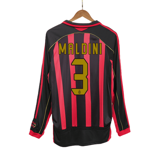 Pánske Retro Futbalový Dres AC Miláno Domáci 2006/07 Dlhý Rukáv - MALDINI #3