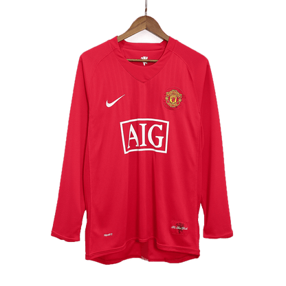 Manchester United pánsky domáci retro futbalový dres s dlhými rukávmi 2007/08 - SCHOLES #18