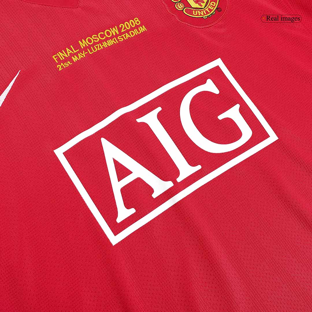 Manchester United pánsky domáci retro futbalový dres s dlhými rukávmi 2007/08