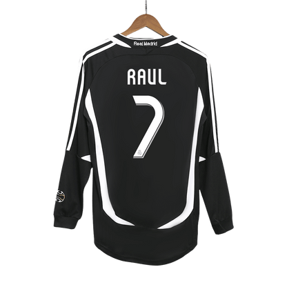 Real Madrid pánsky vonkajší retro futbalový dres s dlhými rukávmi 2006/07 - RAUL #7