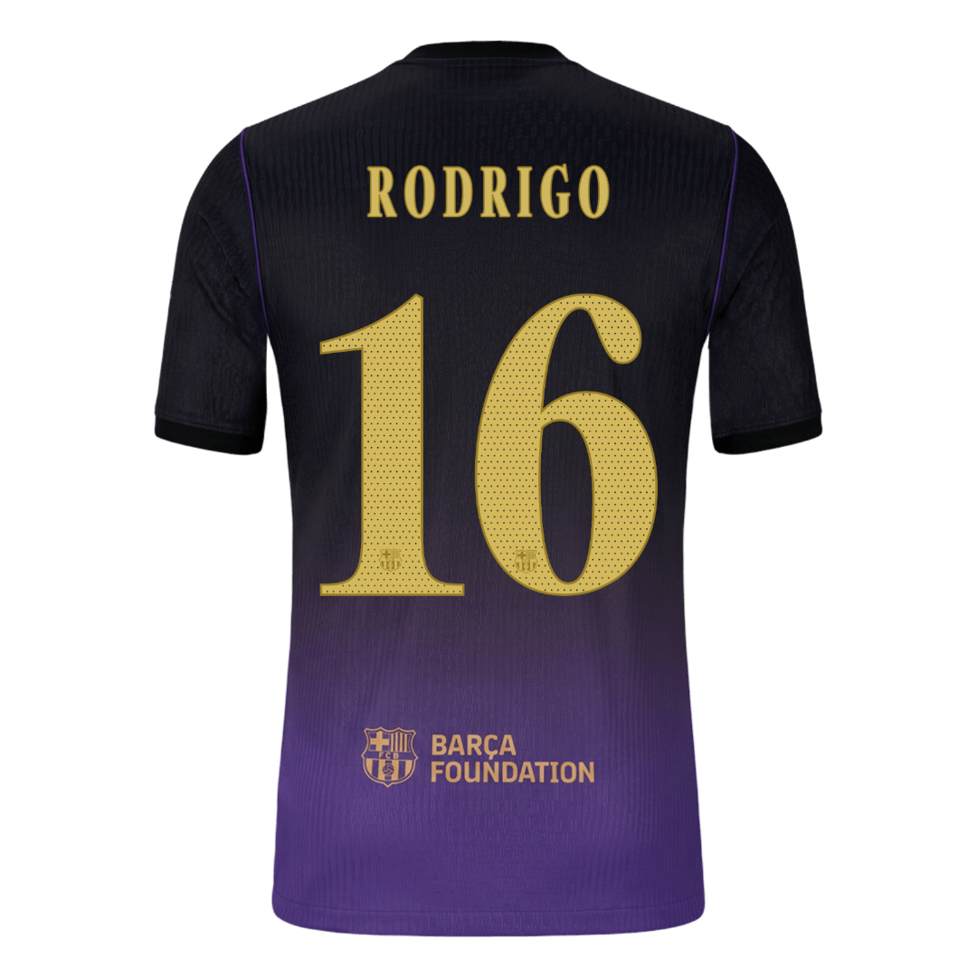 Barcelona pánsky Vonkajší futbalový dres 2026/27 – RODRIGO #16 – UCL [hráčska verzia]