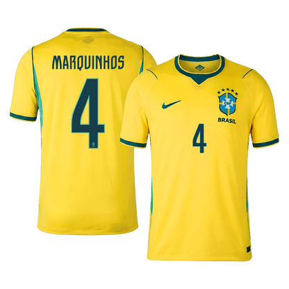 Pánske Futbalový Dres Brazília Domáci MS 2026 - MARQUINHOS #4
