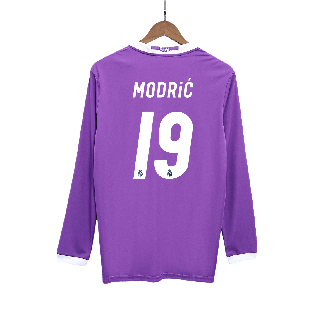 Real Madrid pánsky vonkajší retro futbalový dres s dlhými rukávmi 2016/17 - MODRIĆ #19