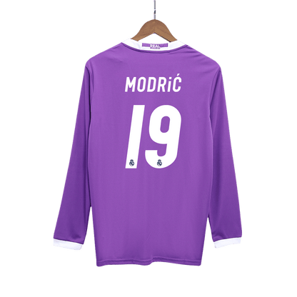 Real Madrid pánsky vonkajší retro futbalový dres s dlhými rukávmi 2016/17 - MODRIĆ #19