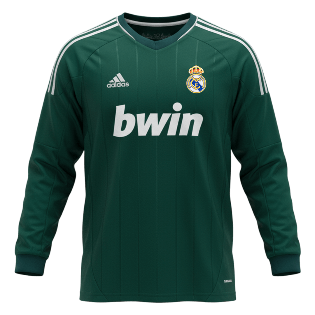 Real Madrid pánsky tretí retro futbalový dres s dlhými rukávmi 2012/13