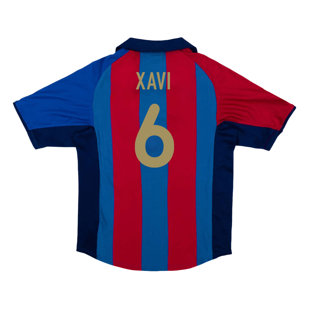 Barcelona pánsky domáci retro futbalový dres 2001/02 - XAVI #6