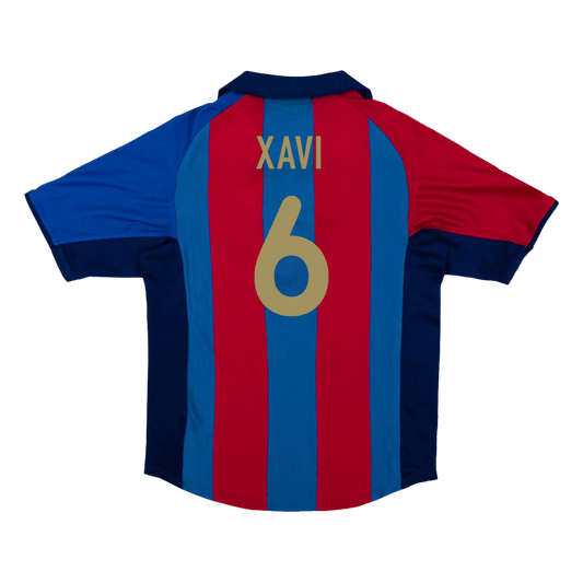 Barcelona pánsky domáci retro futbalový dres 2001/02 - XAVI #6