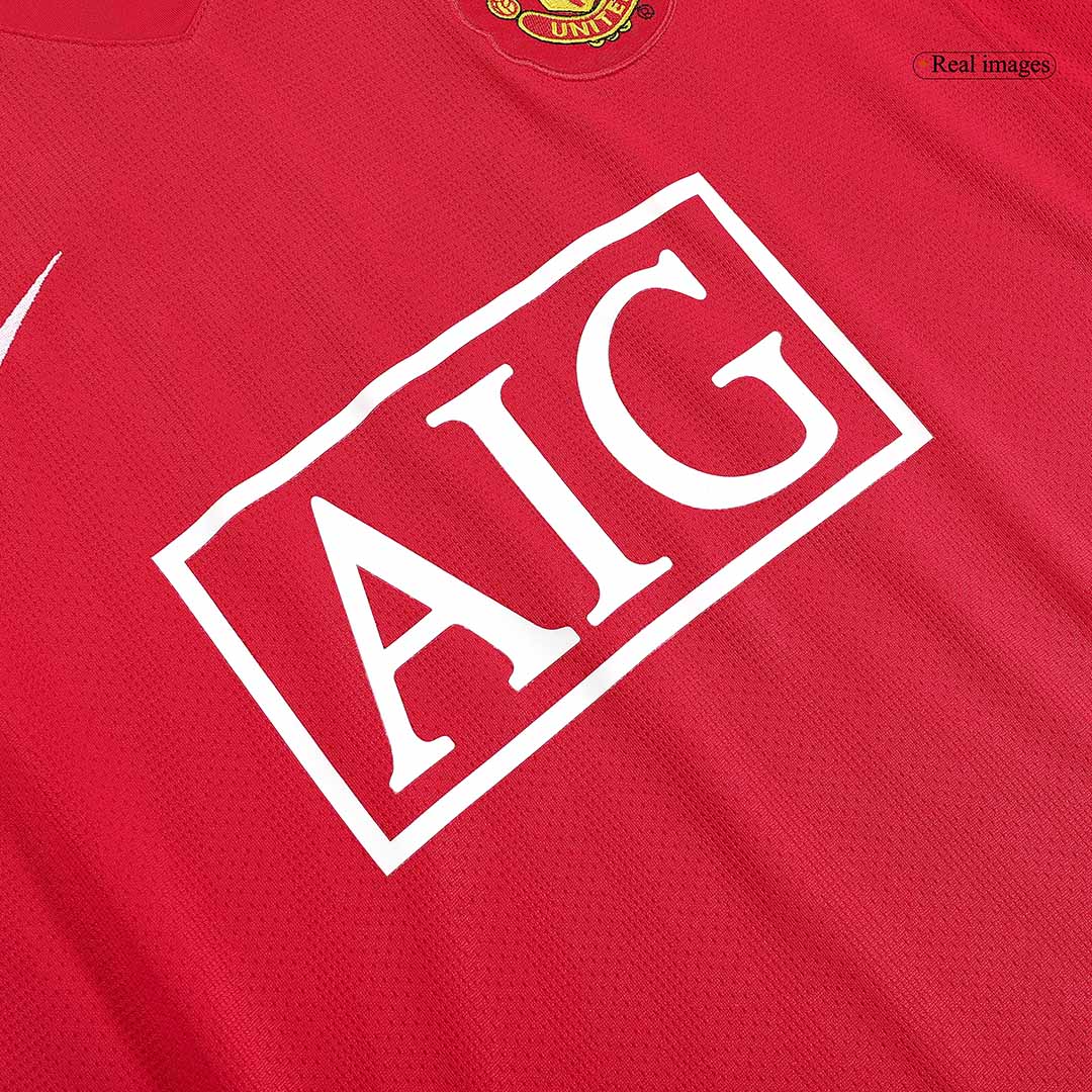 Manchester United pánsky domáci retro futbalový dres s dlhými rukávmi 2007/08
