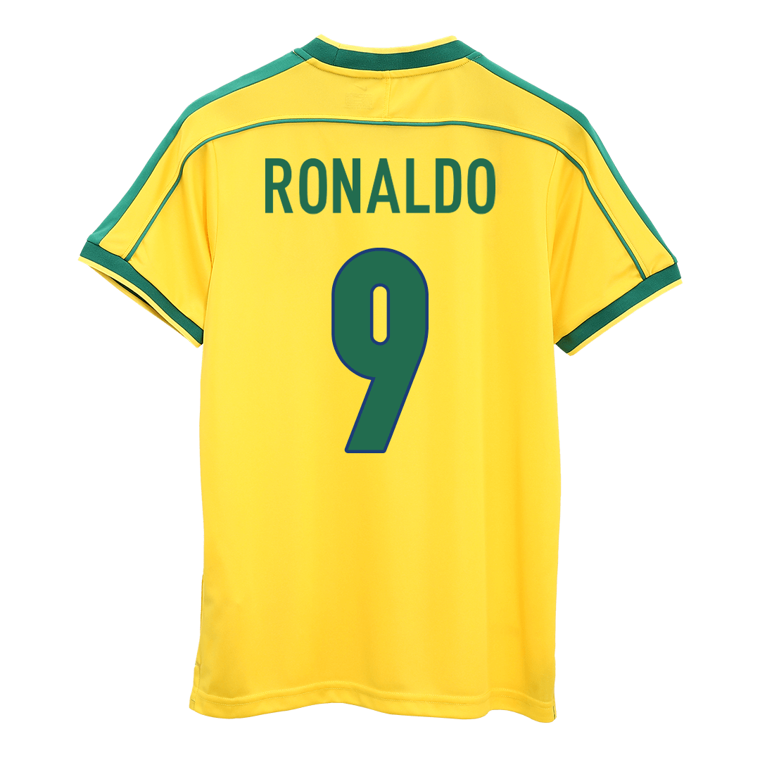 Brazília pánsky domáci retro futbalový dres MS 1998 - RONALDO #9