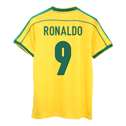 Brazília pánsky domáci retro futbalový dres MS 1998 - RONALDO #9
