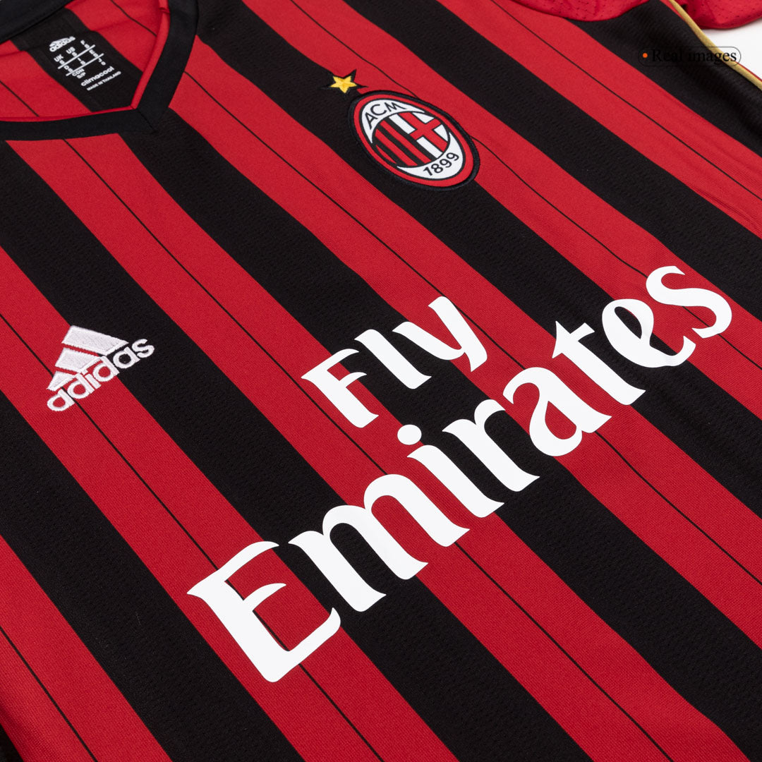 Pánske Retro Futbalový Dres AC Miláno Domáci 2013/14 Dlhý Rukáv