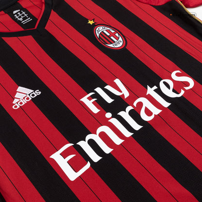 Pánske Retro Futbalový Dres AC Miláno Domáci 2013/14 Dlhý Rukáv