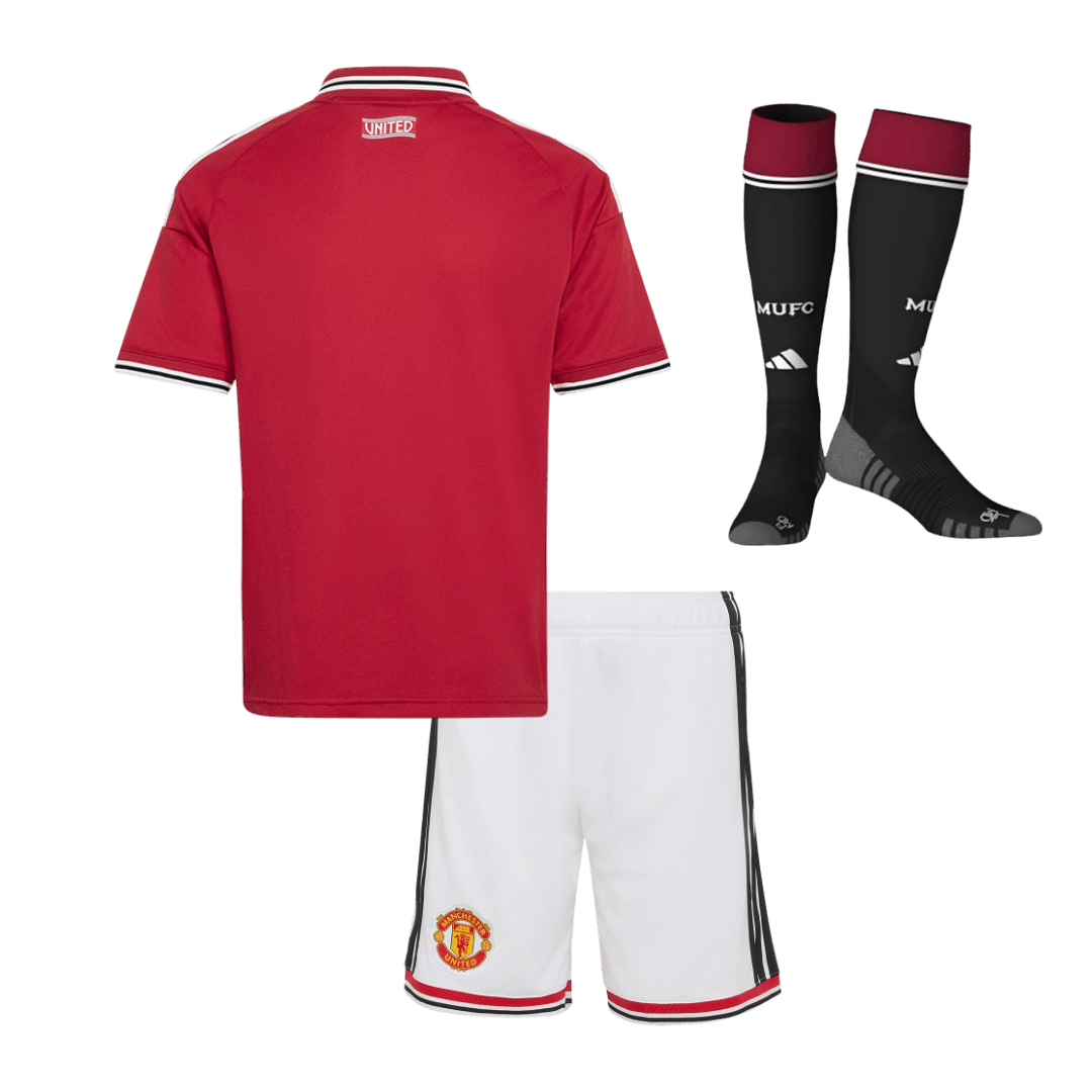 Manchester United detský Domáci futbalový komplet so štulpňami 2026/27