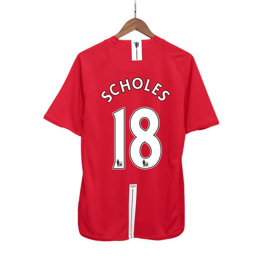 Manchester United pánsky domáci retro futbalový dres 2007/08 - SCHOLES #18