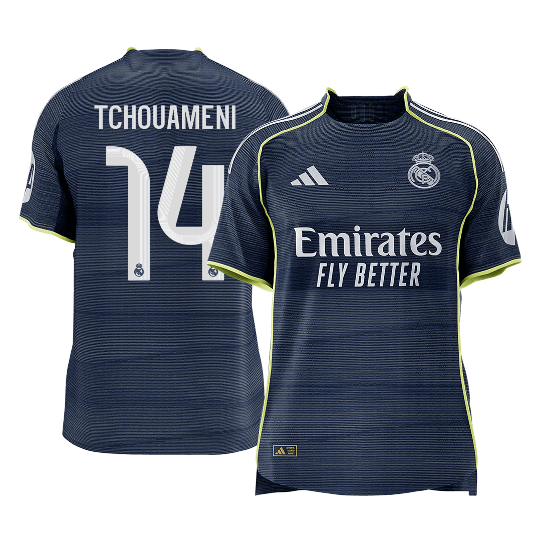 Real Madrid pánsky vonkajší futbalový dres 2025/26 - TCHOUAMENI #14 [hráčska verzia] (Prémiová kvalita)