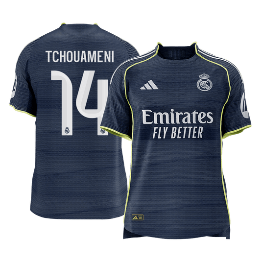 Real Madrid pánsky vonkajší futbalový dres 2025/26 - TCHOUAMENI #14 [hráčska verzia] (Prémiová kvalita)