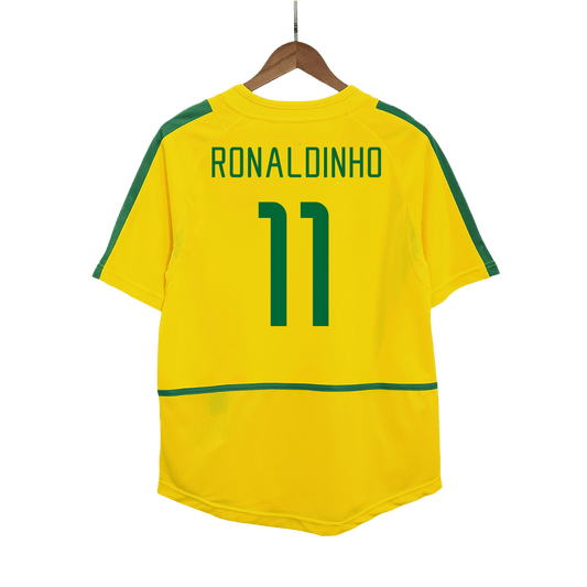 Brazília pánsky domáci retro futbalový dres 2002/03 - RONALDINHO #11