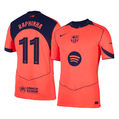 Barcelona pánsky tretí futbalový dres 2025/26 UCL - RAPHINHA #11 [hráčska verzia]