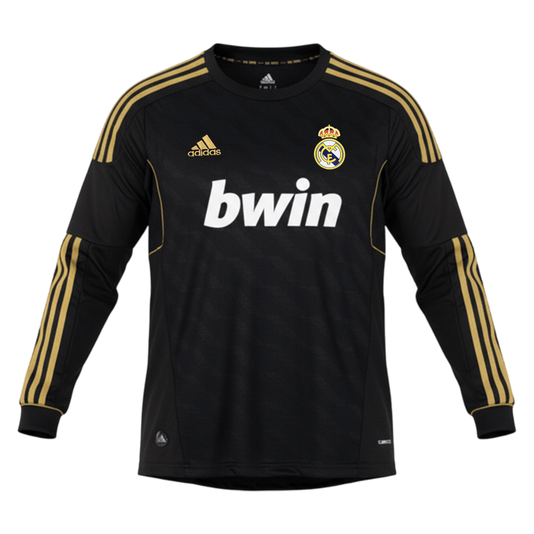 Real Madrid pánsky vonkajší retro futbalový dres s dlhými rukávmi 2011/12