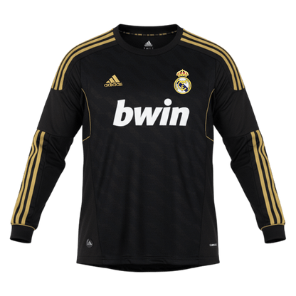 Real Madrid pánsky vonkajší retro futbalový dres s dlhými rukávmi 2011/12