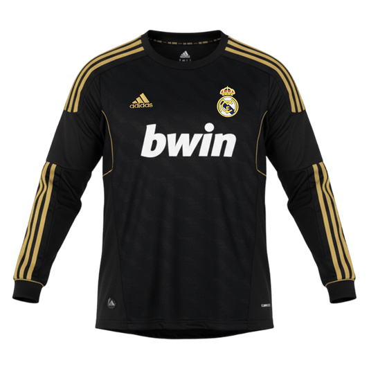 Real Madrid pánsky vonkajší retro futbalový dres s dlhými rukávmi 2011/12