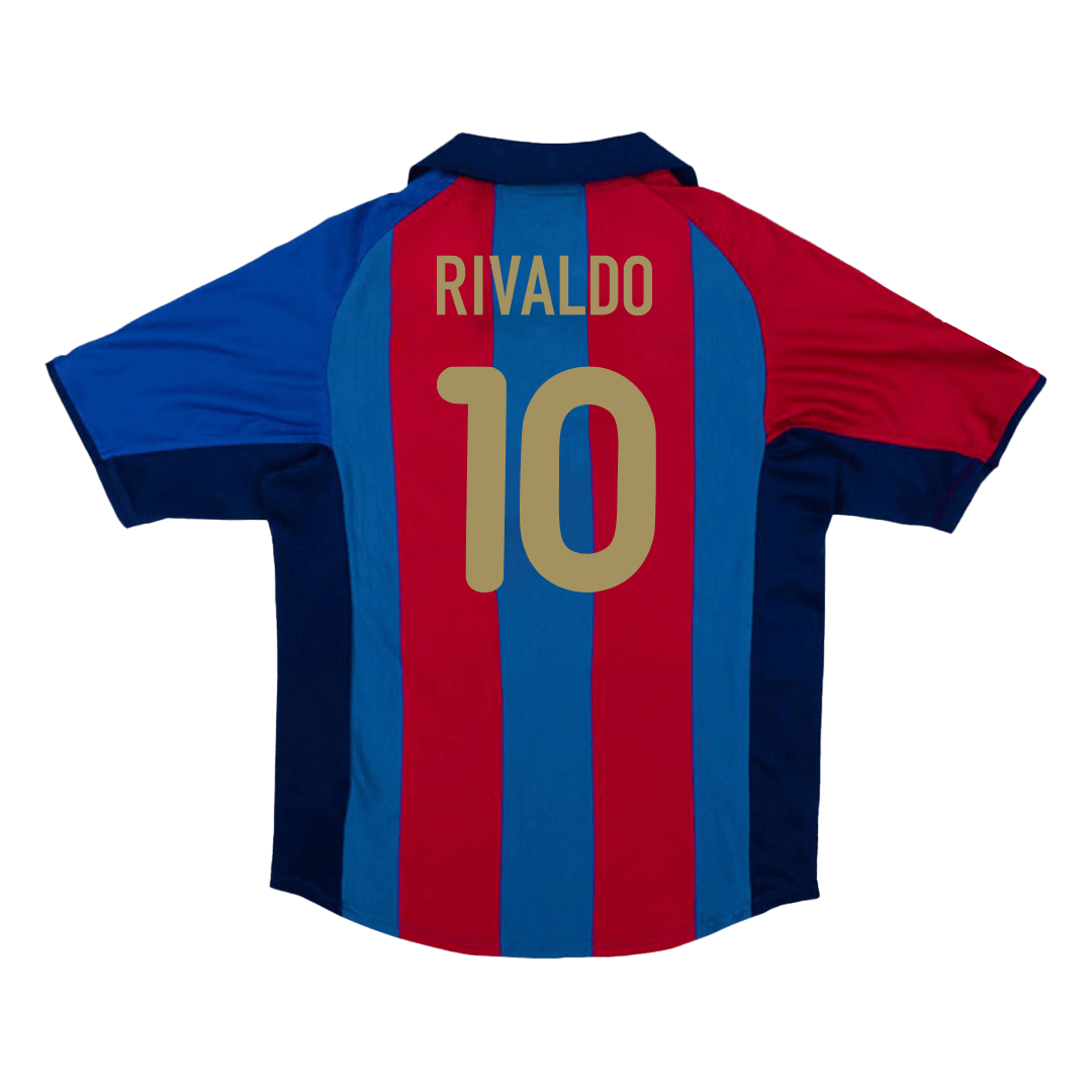 Barcelona pánsky domáci retro futbalový dres 2001/02 - RIVALDO #10
