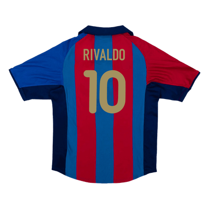 Barcelona pánsky domáci retro futbalový dres 2001/02 - RIVALDO #10