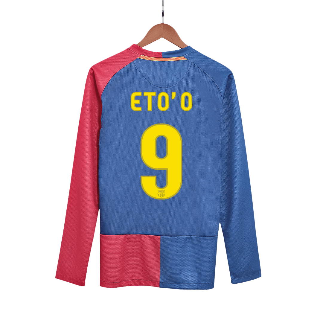 Barcelona pánsky domáci retro futbalový dres s dlhými rukávmi 2008/09 UCL Final - ETO'O #9