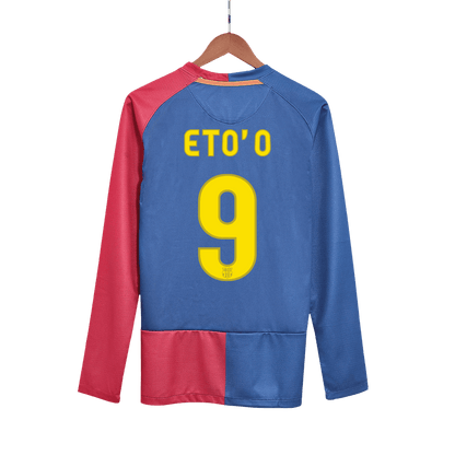 Barcelona pánsky domáci retro futbalový dres s dlhými rukávmi 2008/09 UCL Final - ETO'O #9