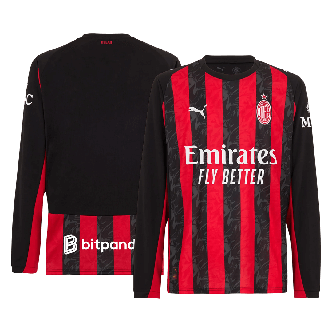 Pánske Futbalový Dres AC Miláno Domáci 2025/26 Dlhý Rukáv