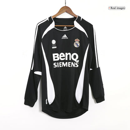 Real Madrid pánsky vonkajší retro futbalový dres s dlhými rukávmi 2006/07